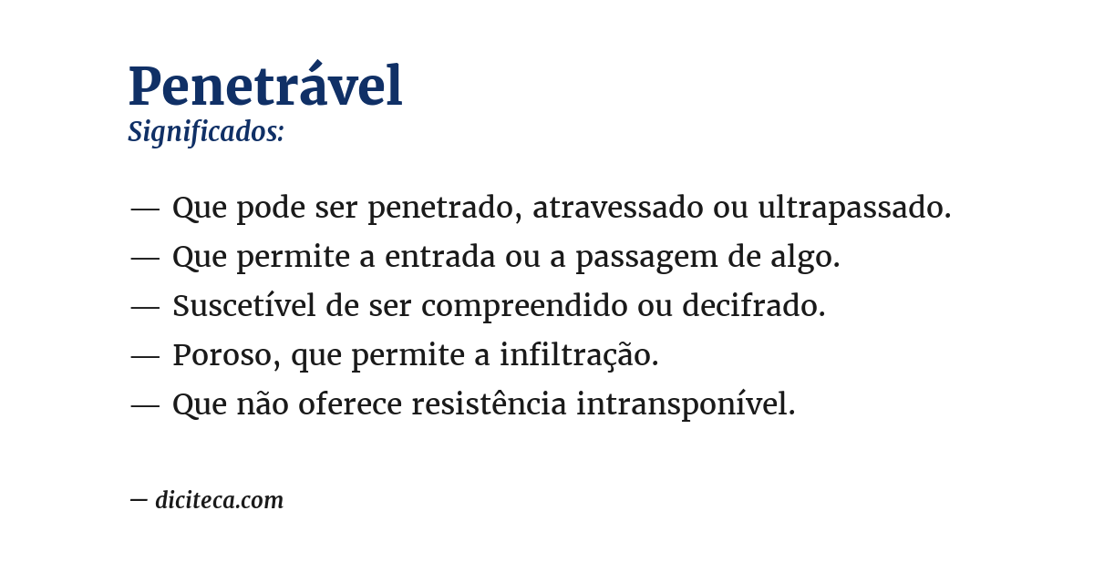 Significado de penetrável