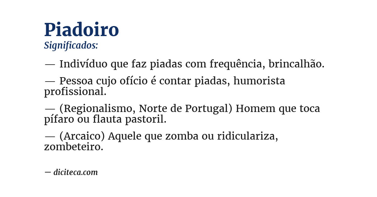 Significado de piadoiro