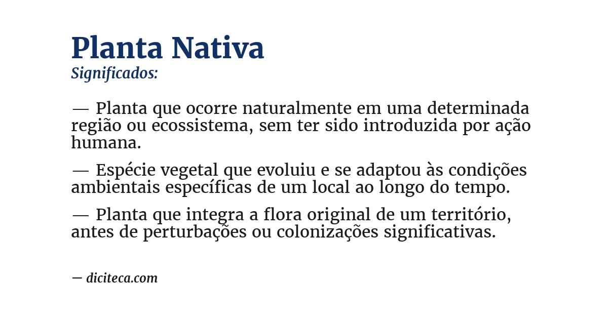 Significado de planta nativa