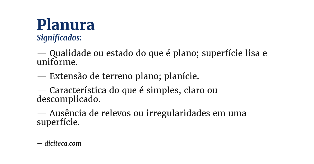 Significado de planura