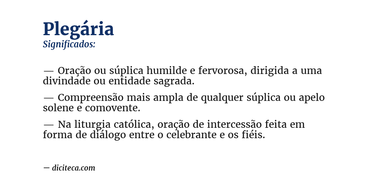 Significado de plegária