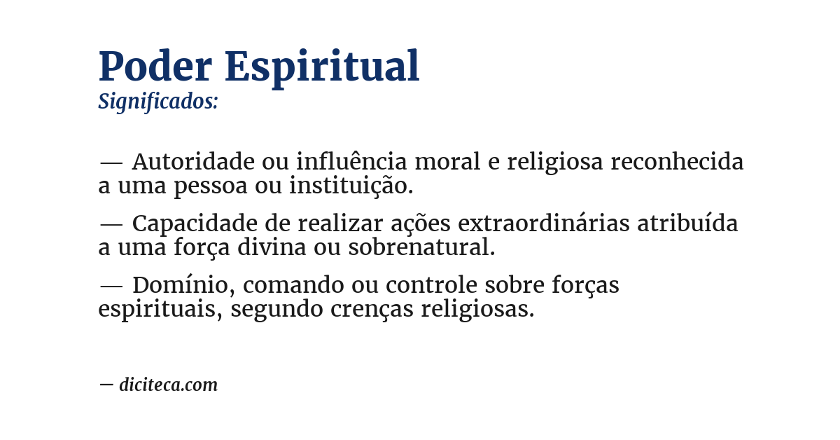 Significado de poder espiritual
