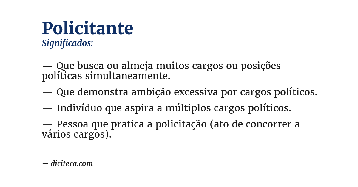 Significado de policitante