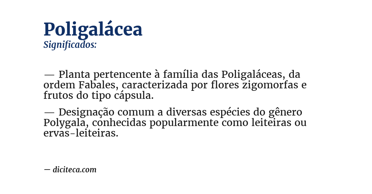 Significado de poligalácea