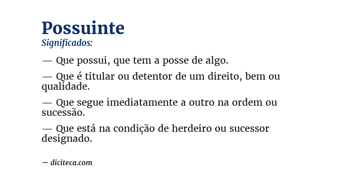 Significado de possuinte
