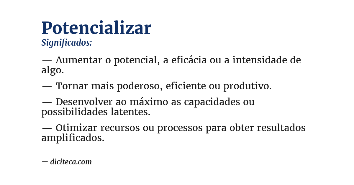 Significado de potencializar