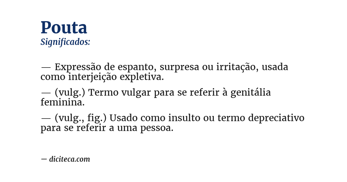 Significado de pouta