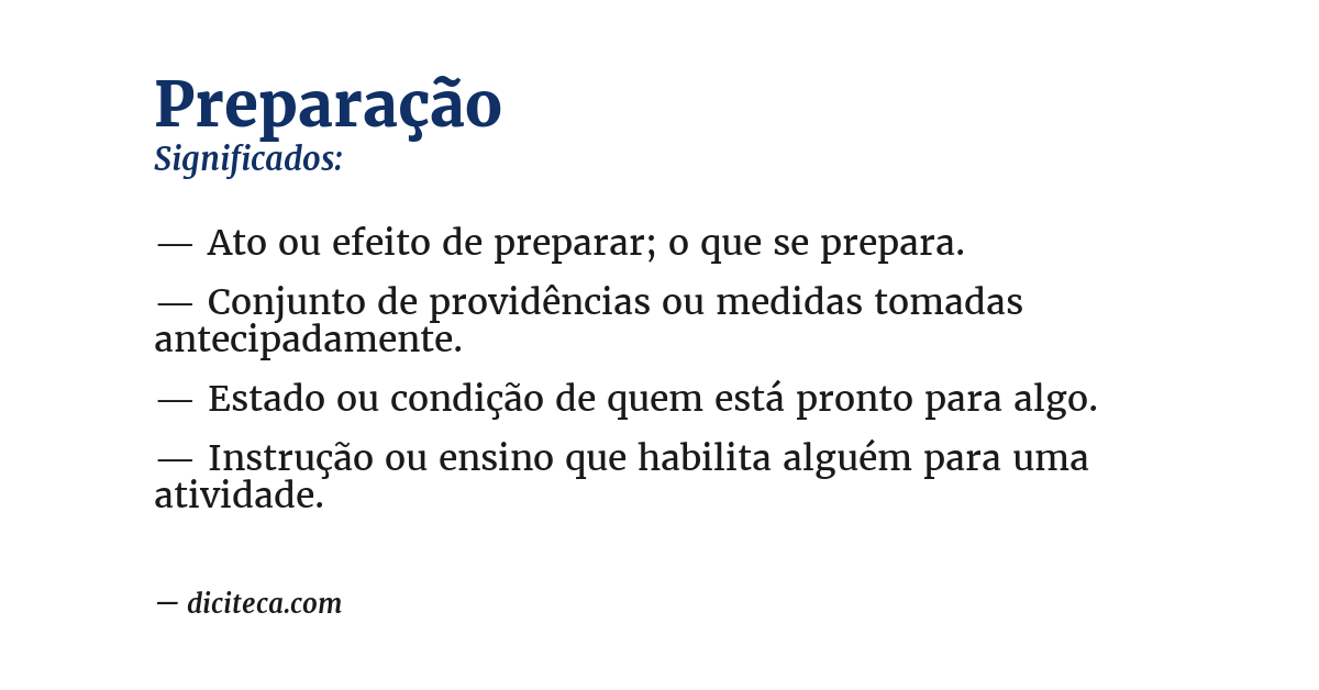 Significado de preparação