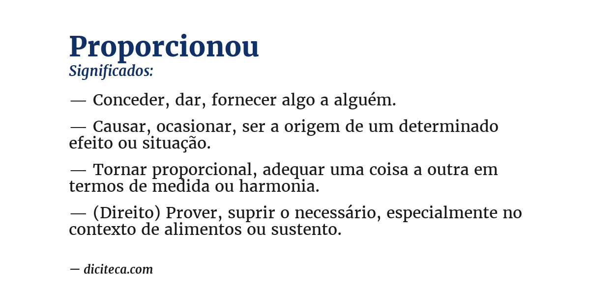 Significado de proporcionou