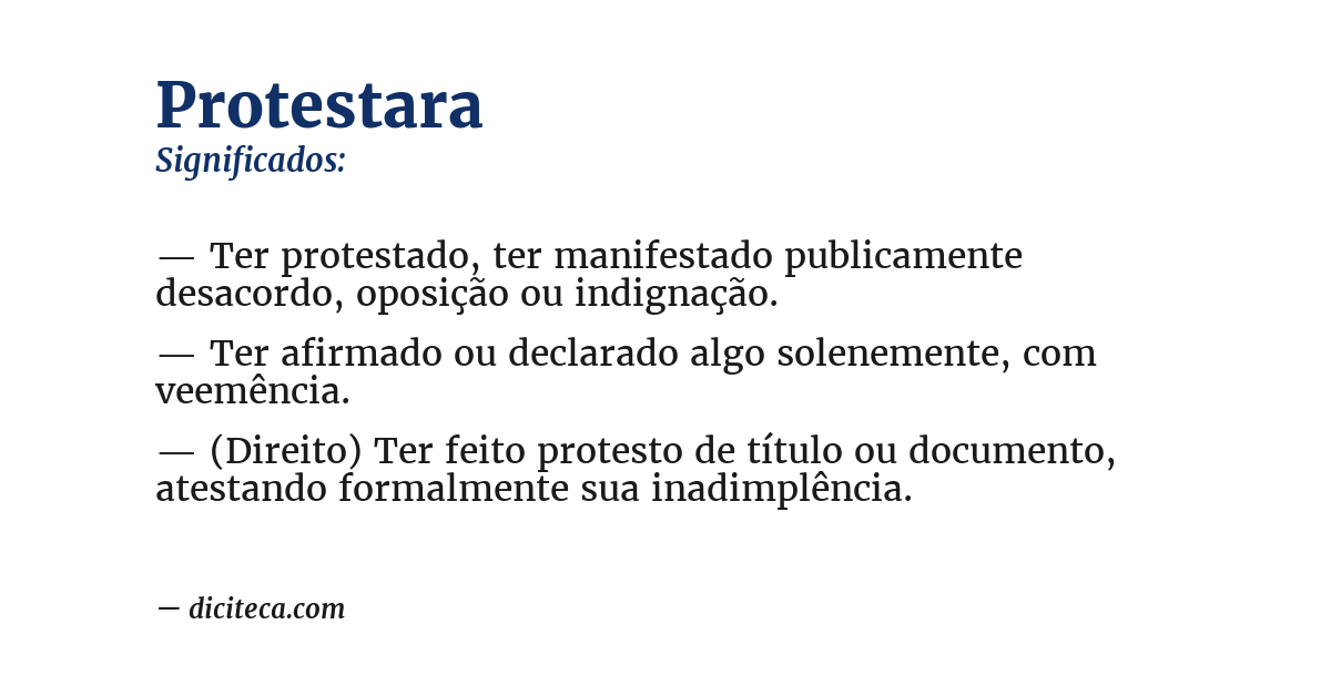 Significado de protestara