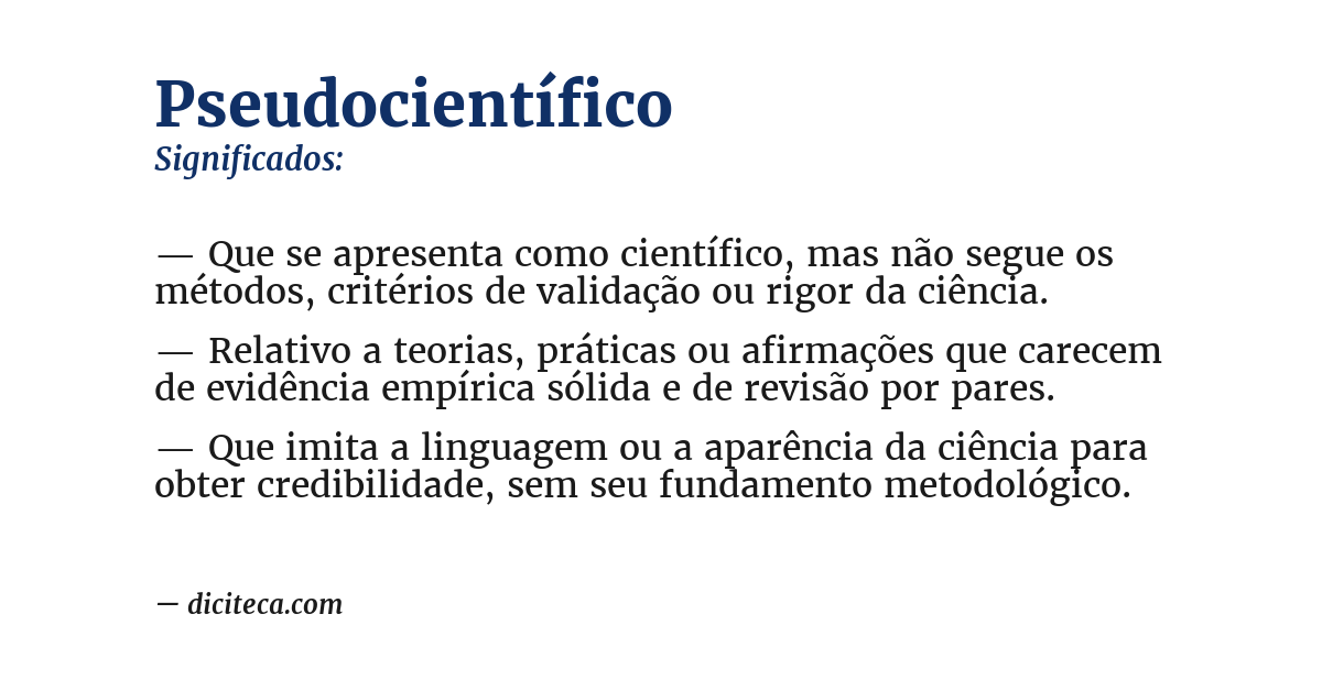 Significado de pseudocientífico