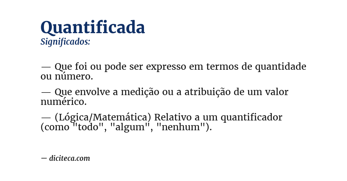 Significado de quantificada