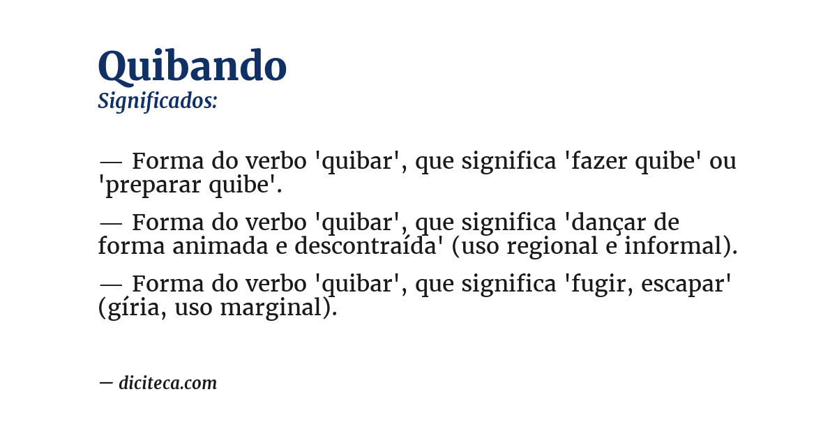 Significado de quibando