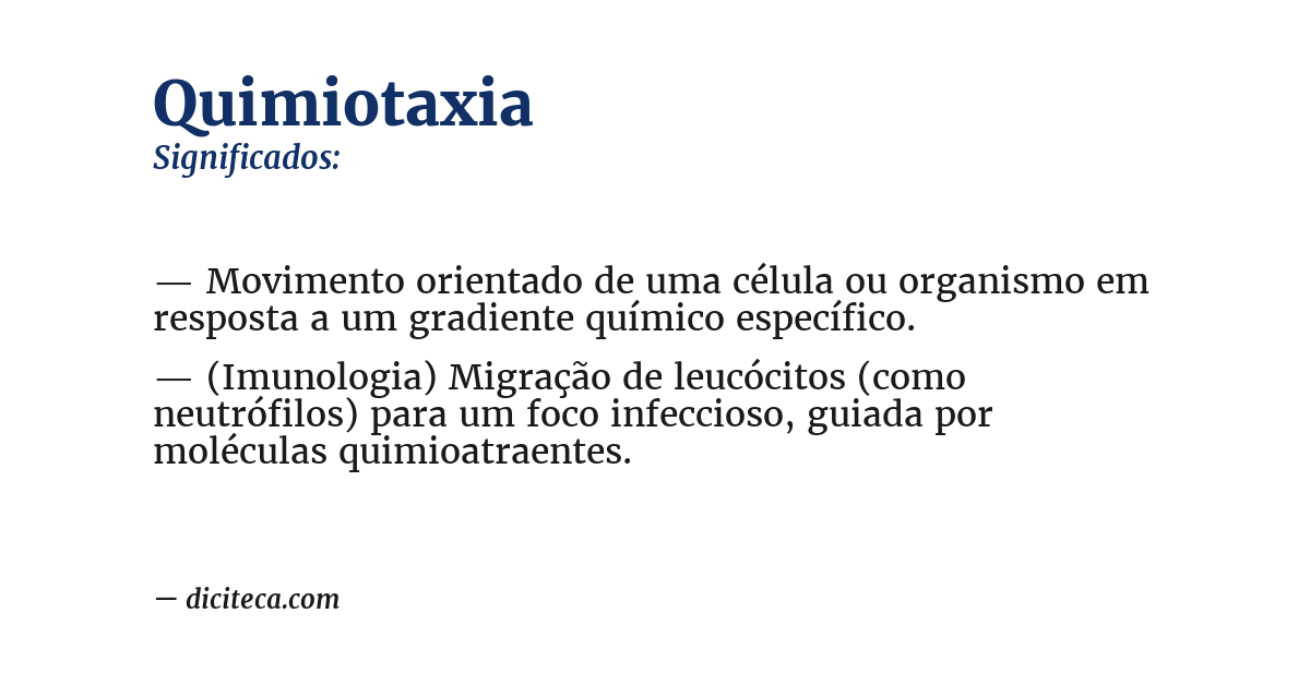Significado de quimiotaxia