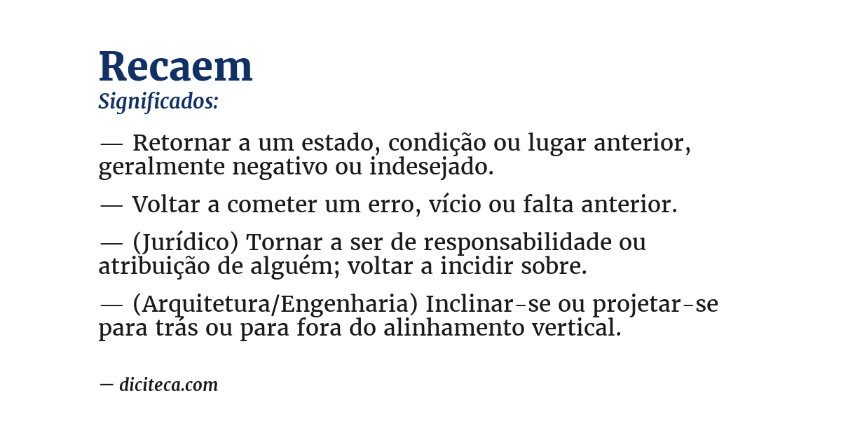 Significado de recaem