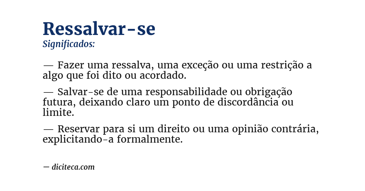 Significado de ressalvar-se