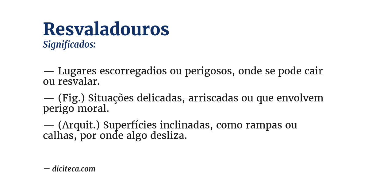 Significado de resvaladouros