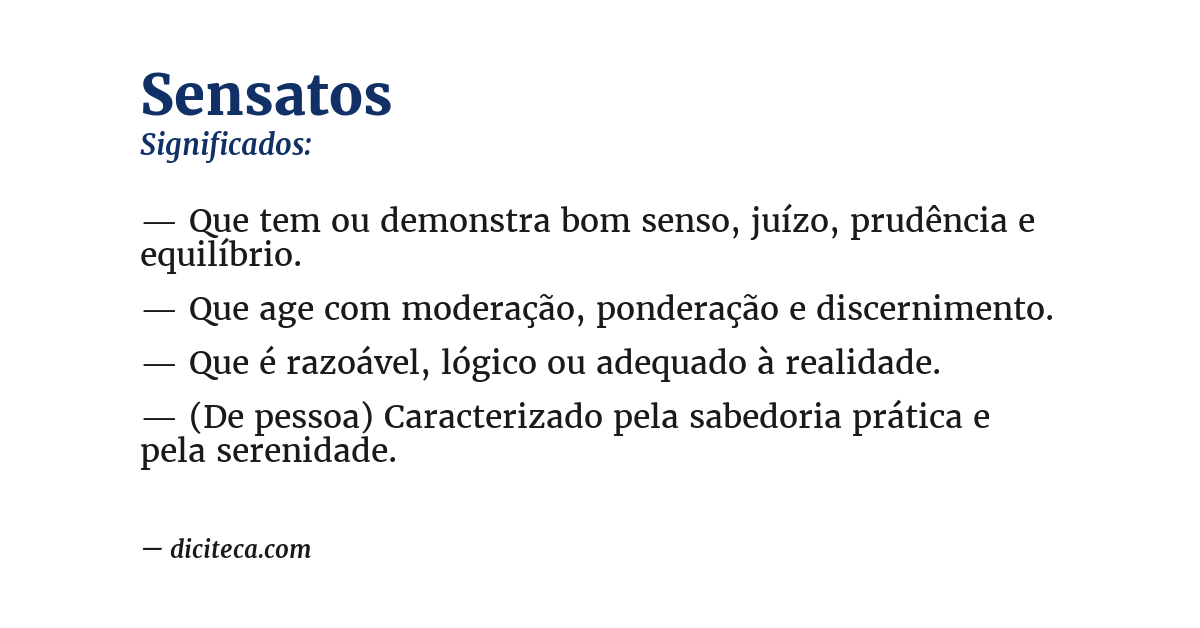 Significado de sensatos