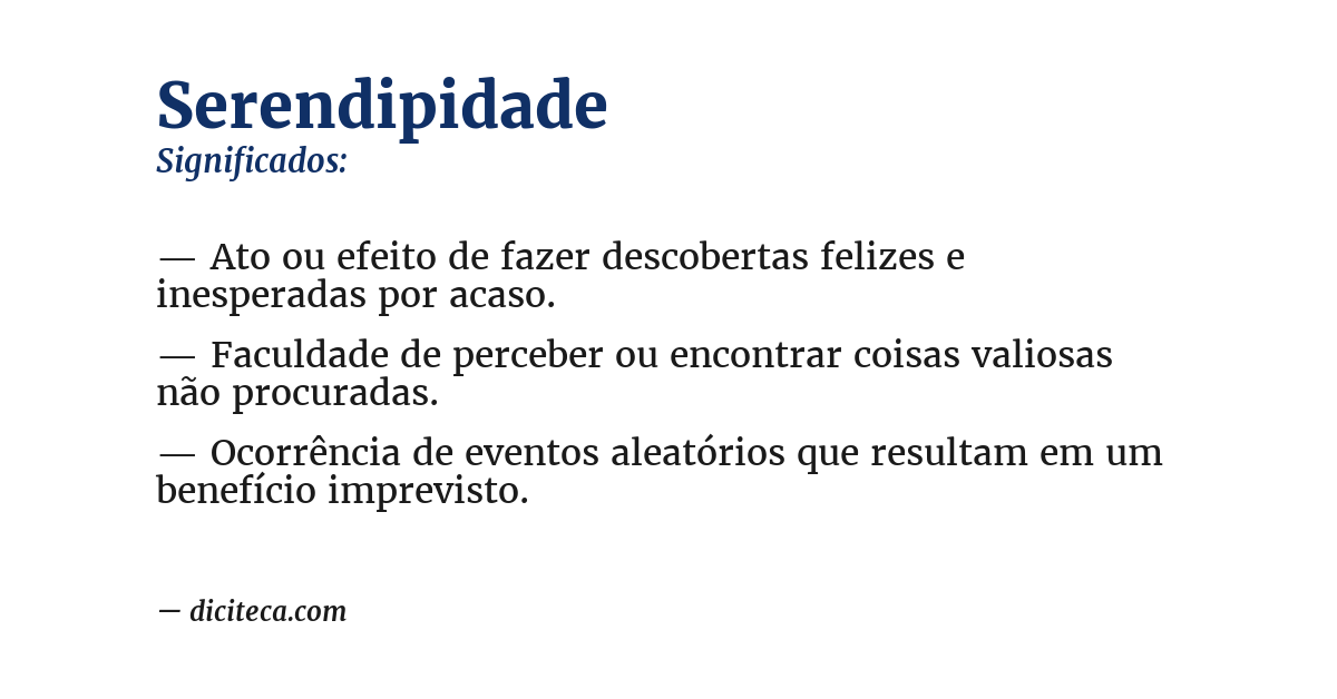 Significado de serendipidade