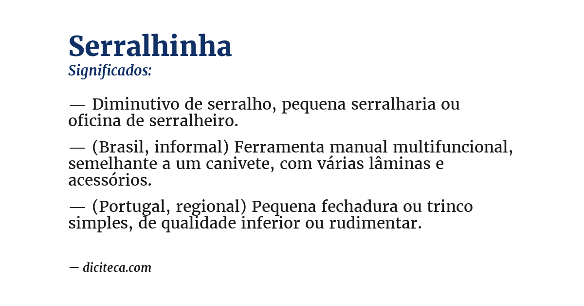 Significado de serralhinha