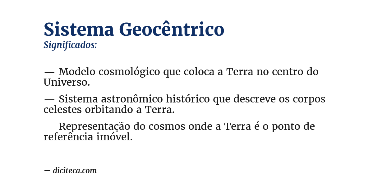 Significado de sistema geocêntrico