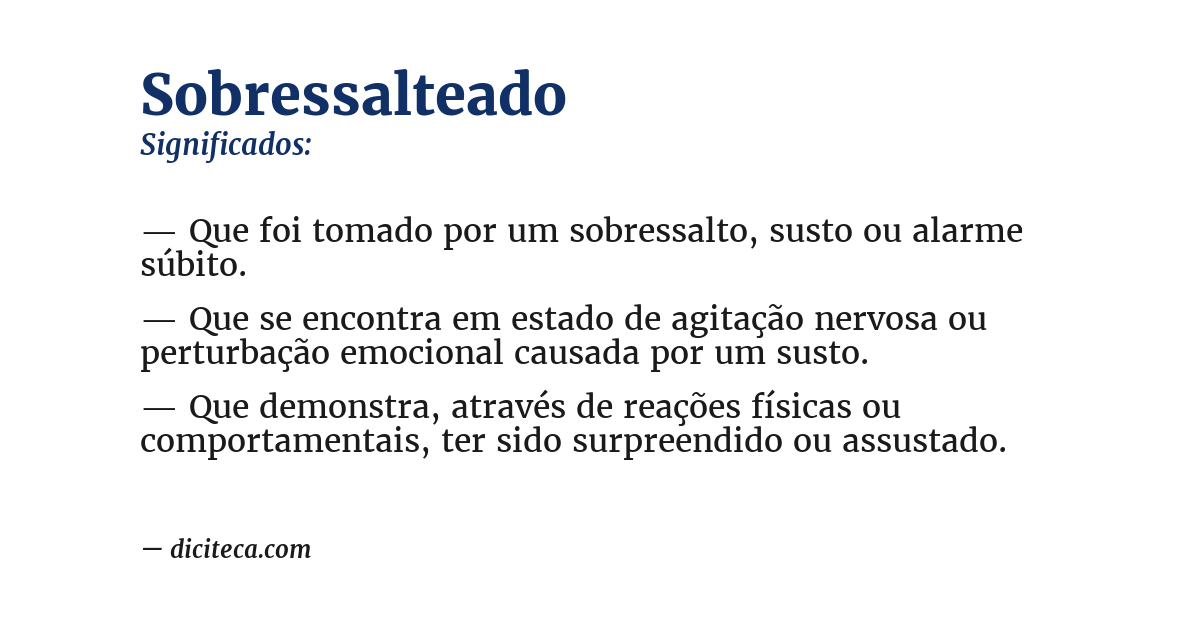 Significado de sobressalteado
