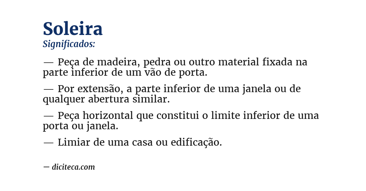 Significado de soleira