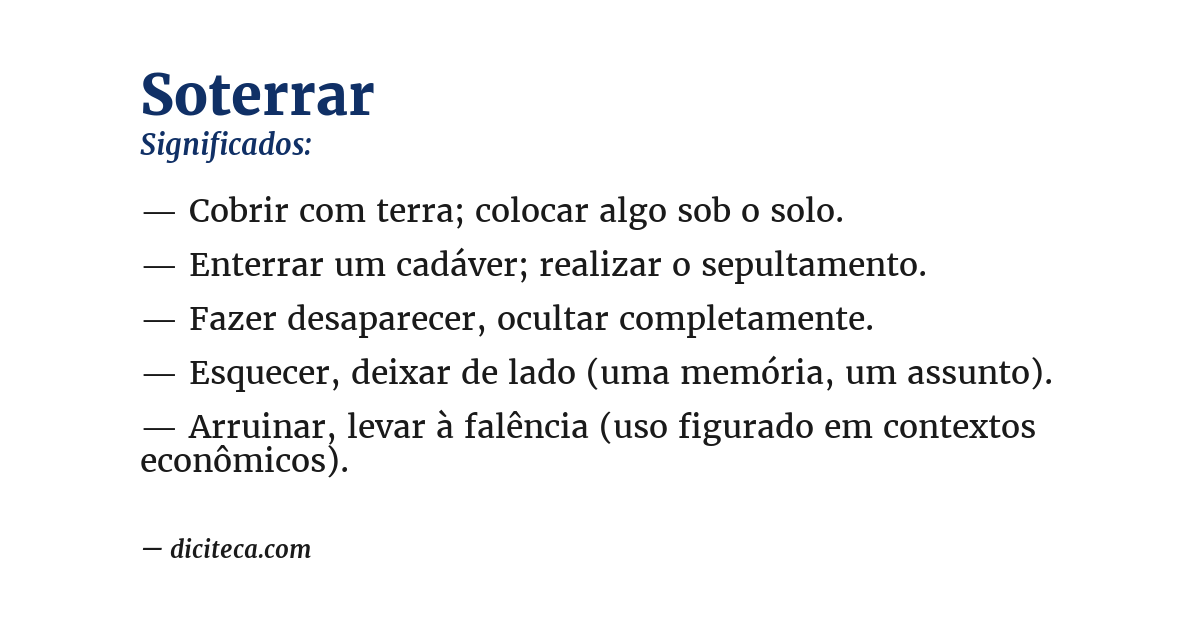 Significado de soterrar