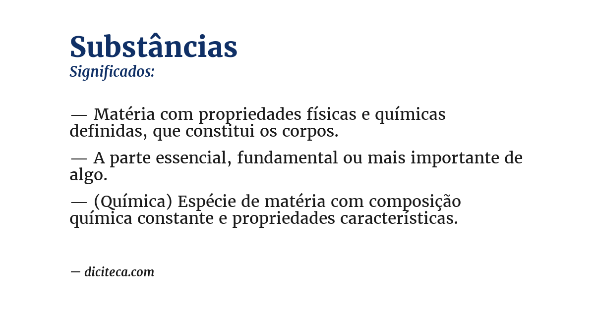 Significado de substâncias