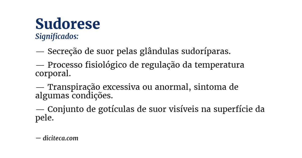 Significado de sudorese