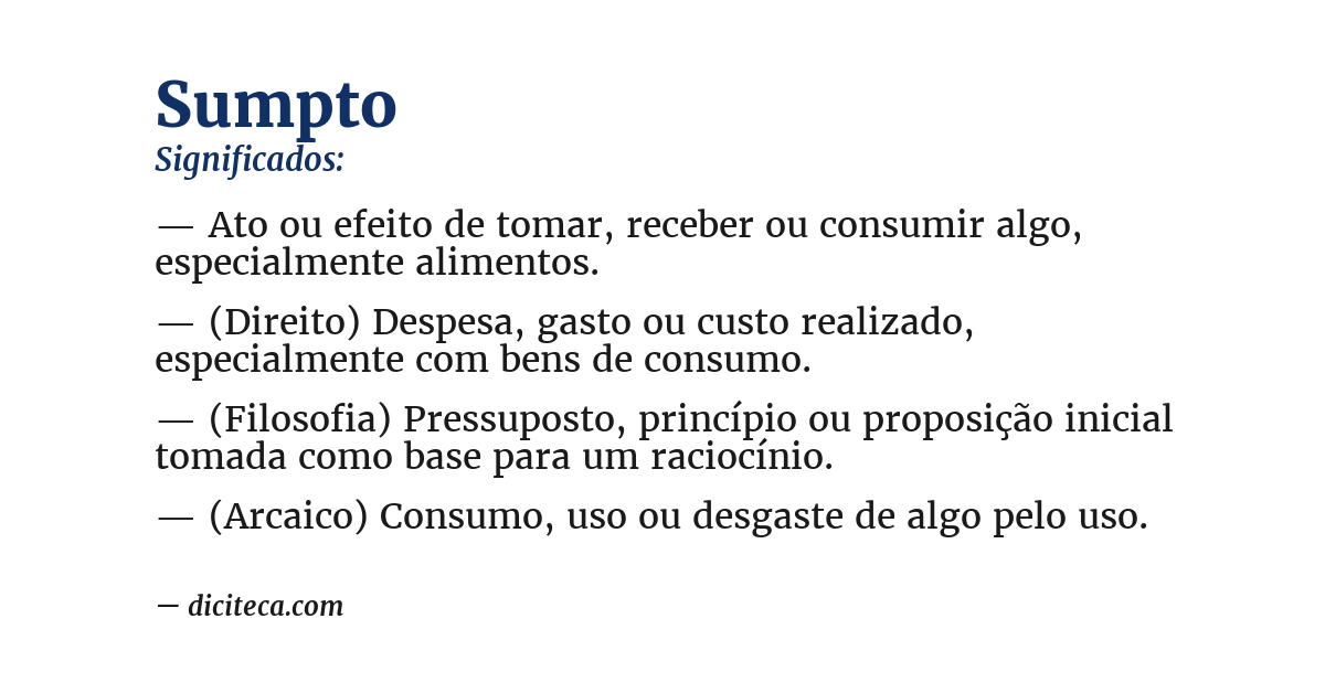 Significado de sumpto