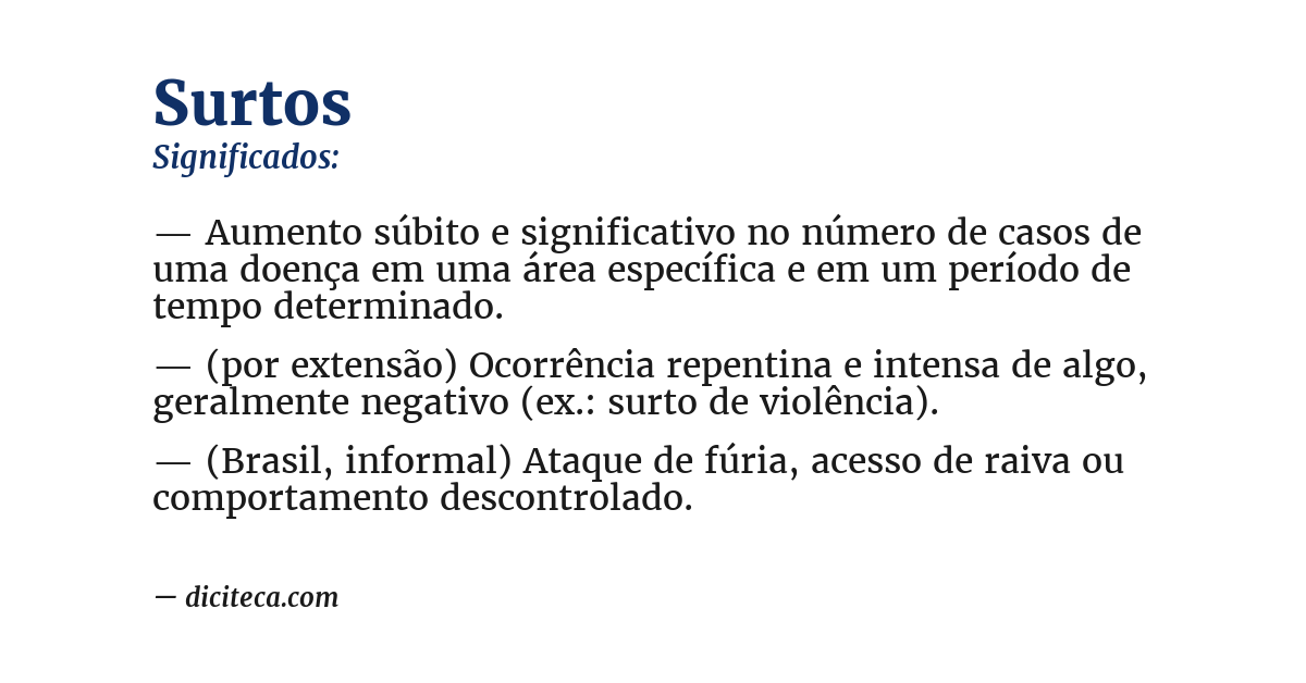 Significado de surtos