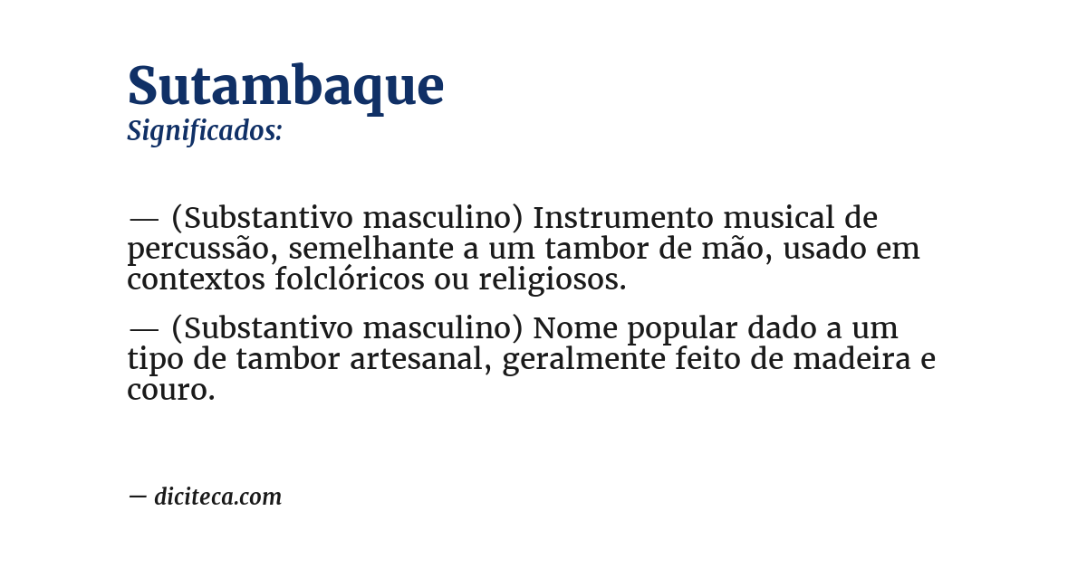 Significado de sutambaque