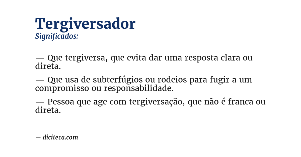 Significado de tergiversador