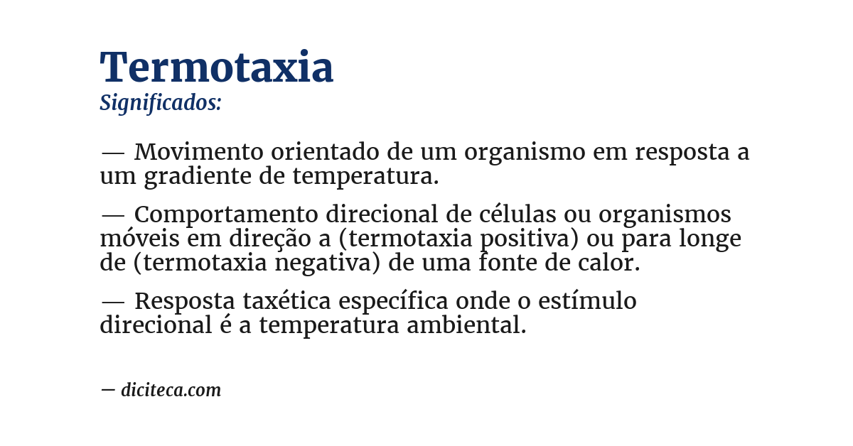 Significado de termotaxia