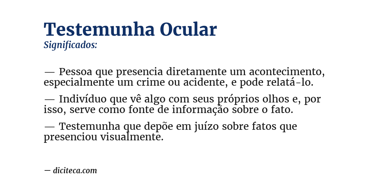 Significado de testemunha ocular