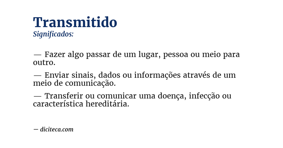 Significado de transmitido