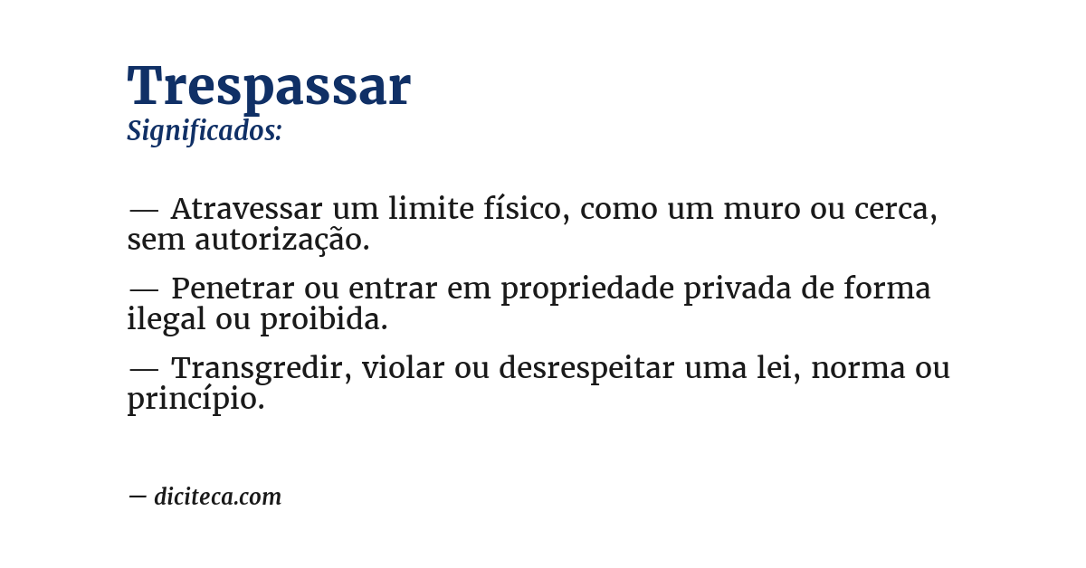 Significado de trespassar