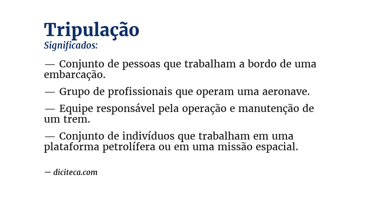 Significado de tripulação