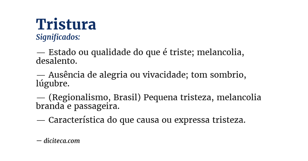 Significado de tristura