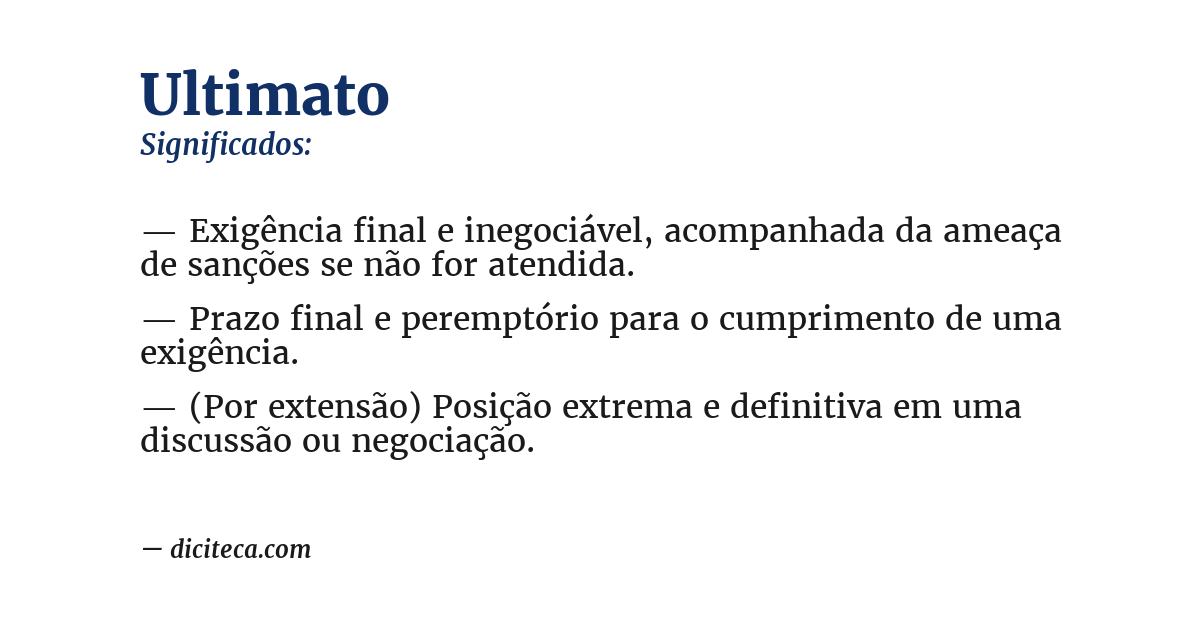Significado de ultimato
