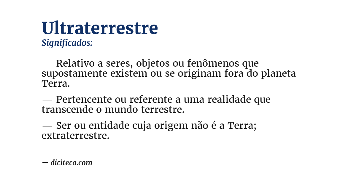 Significado de ultraterrestre