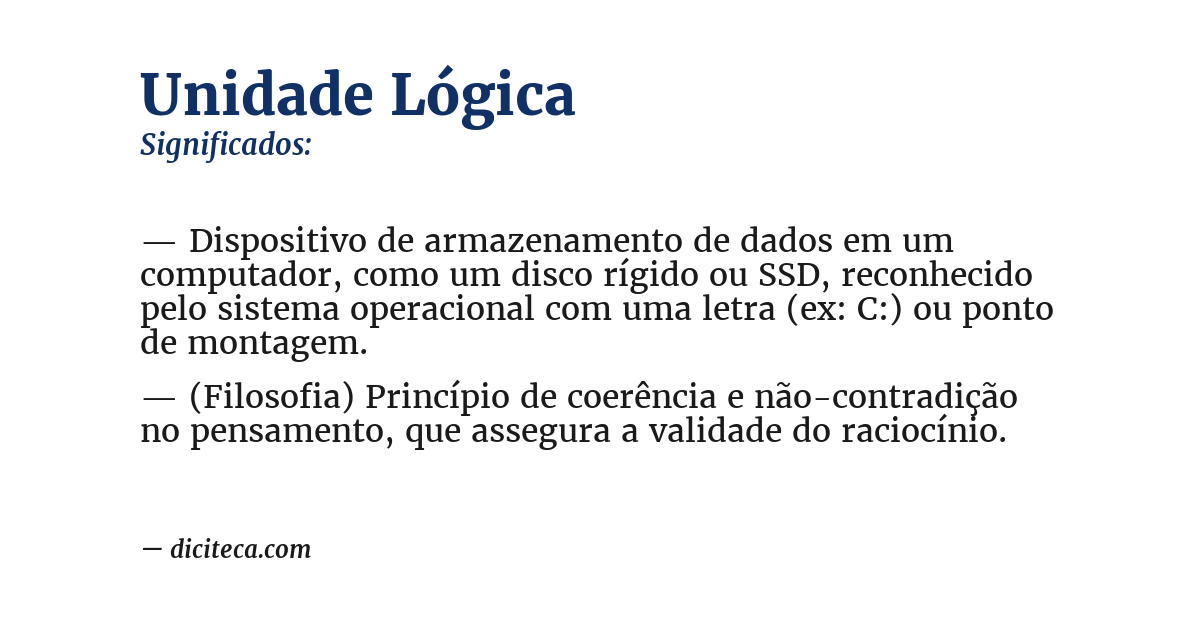 Significado de unidade lógica