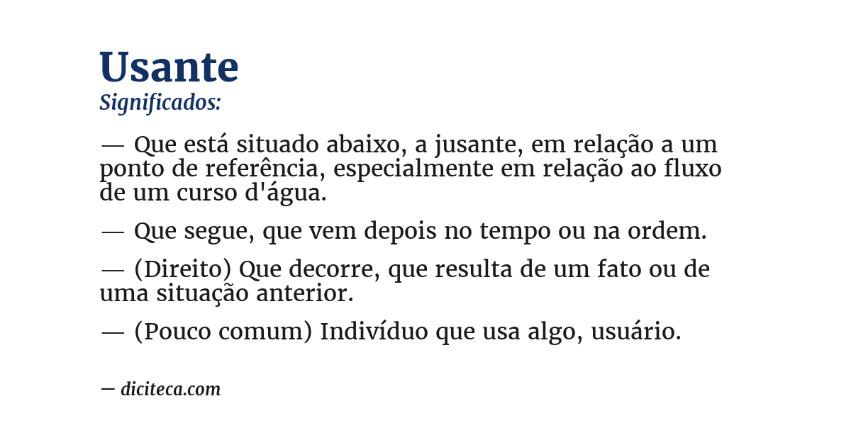 Significado de usante