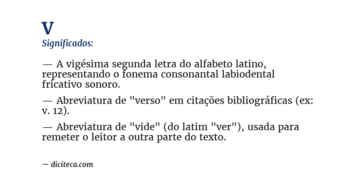 Significado de v