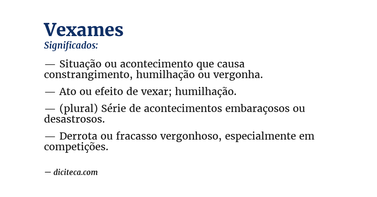 Significado de vexames