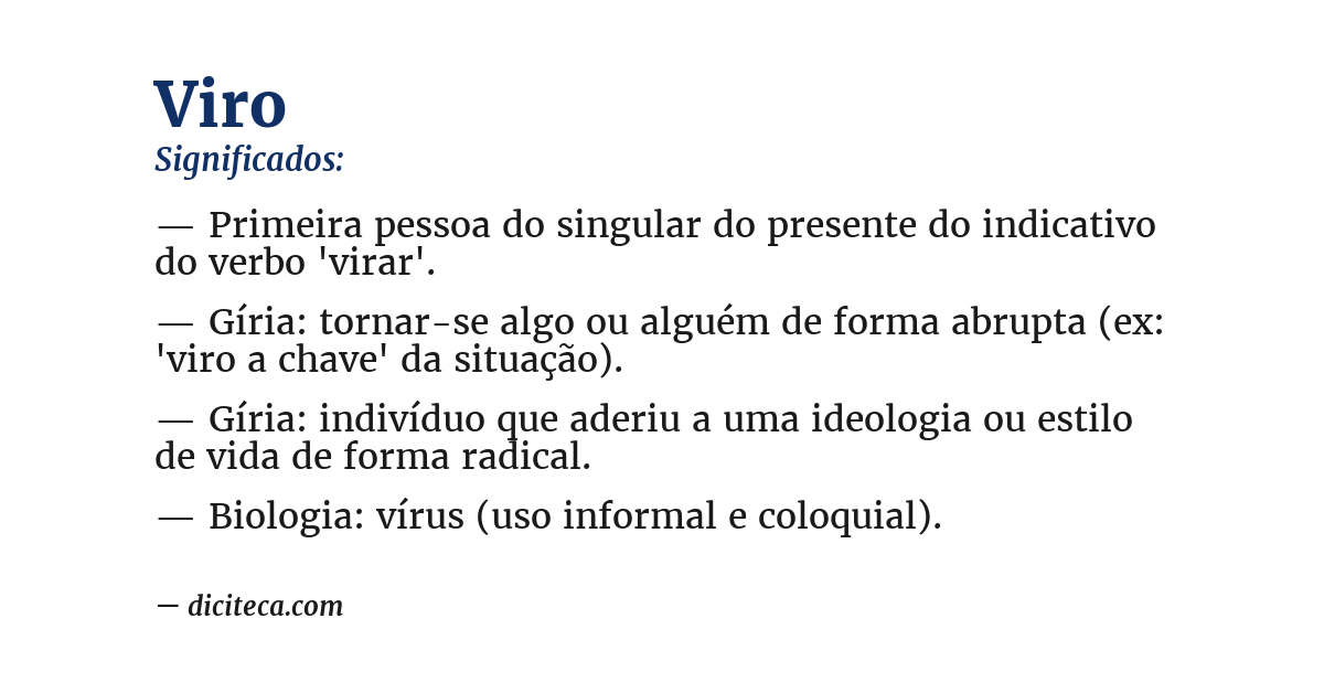 Significado de viro