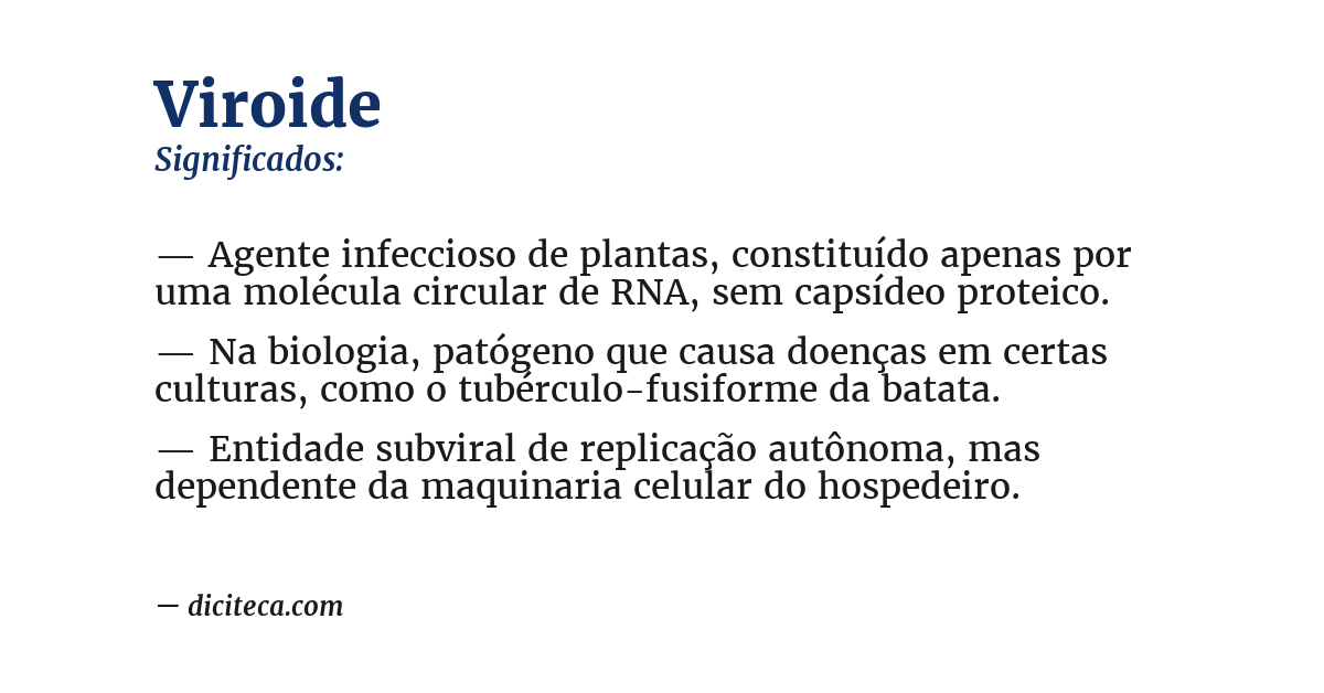 Significado de viroide