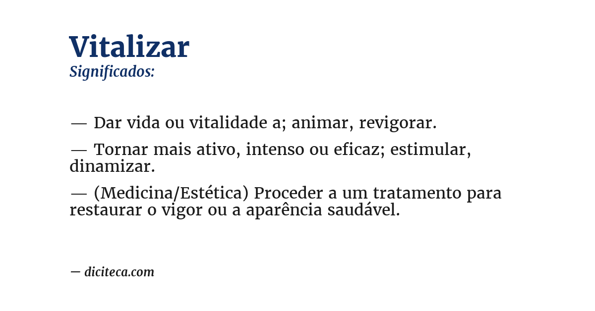 Significado de vitalizar