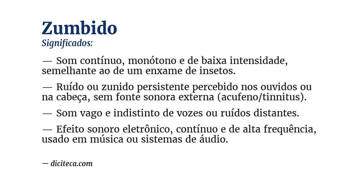 Significado de zumbido